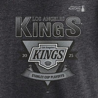 Men's Fanatics Heather Charcoal Los Angeles Kings 2025 Stanley Cup Playoffs Crossbar Tri-Blend T-Shirt