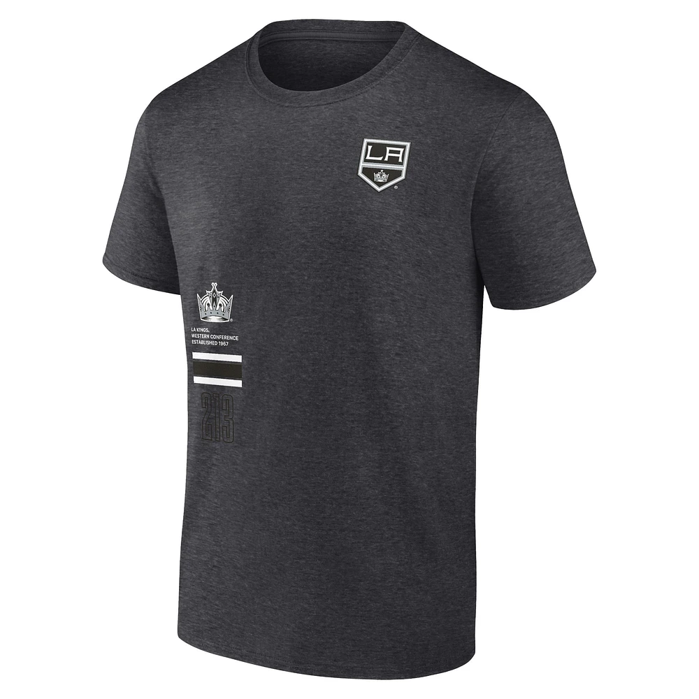 Men's Fanatics Heather Charcoal Los Angeles Kings Represent T-Shirt