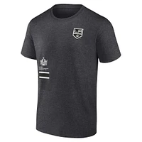 T-shirt fanatiques pour hommes Heather Charcoal des Kings de Los Angeles représentent