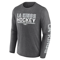 Men's Fanatics Heather Charcoal Los Angeles Kings Sweep Iconic Synthetic Long Sleeve T-Shirt