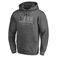 Sweat à capuche avec logo secondaire authentique des Kings de Los Angeles Fanatics Heathered Charcoal pour hommes