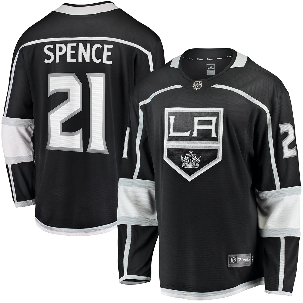 Men's Fanatics Jordan Spence Black Los Angeles Kings Home Premier Breakaway Player Jersey