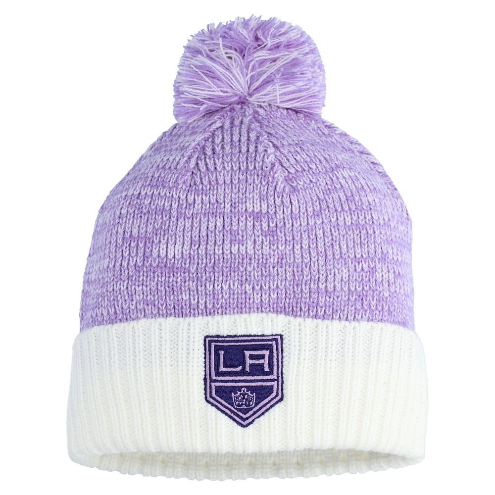 Bonnet en tricot à revers avec pompon pour homme Fanatics Los Angeles Kings Hockey Fights Cancer