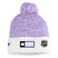 Bonnet en tricot à revers avec pompon pour homme Fanatics Los Angeles Kings Hockey Fights Cancer