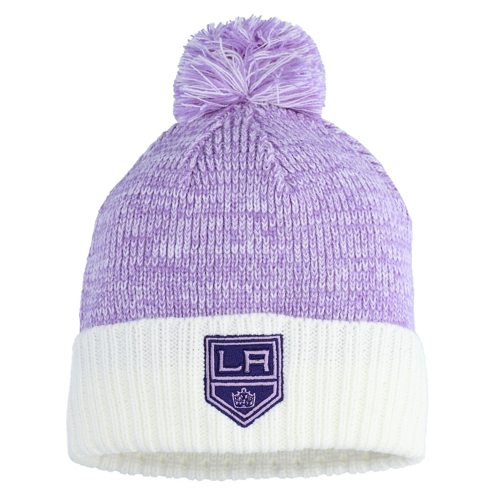 Bonnet en tricot à revers avec pompon pour homme Fanatics Los Angeles Kings Hockey Fights Cancer