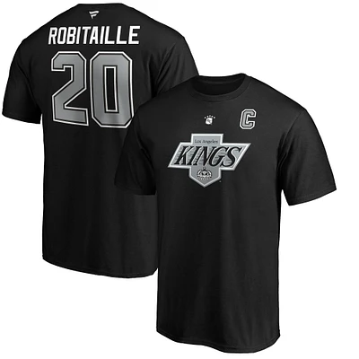 T-shirt noir avec nom et numéro de joueur retraité Fanatics Luc Robitaille des Kings Los Angeles pour hommes