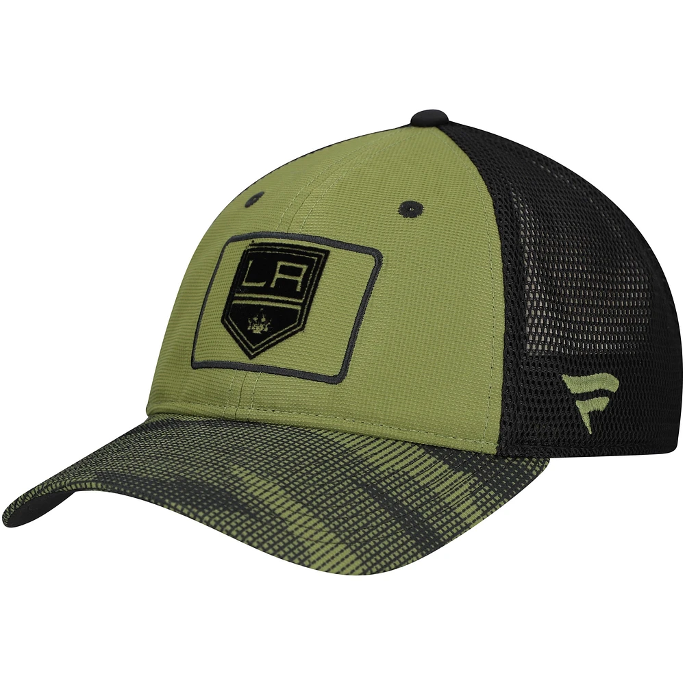 Men's Fanatics  Olive Los Angeles Kings Military Appreciation Trucker Adjustable Hat