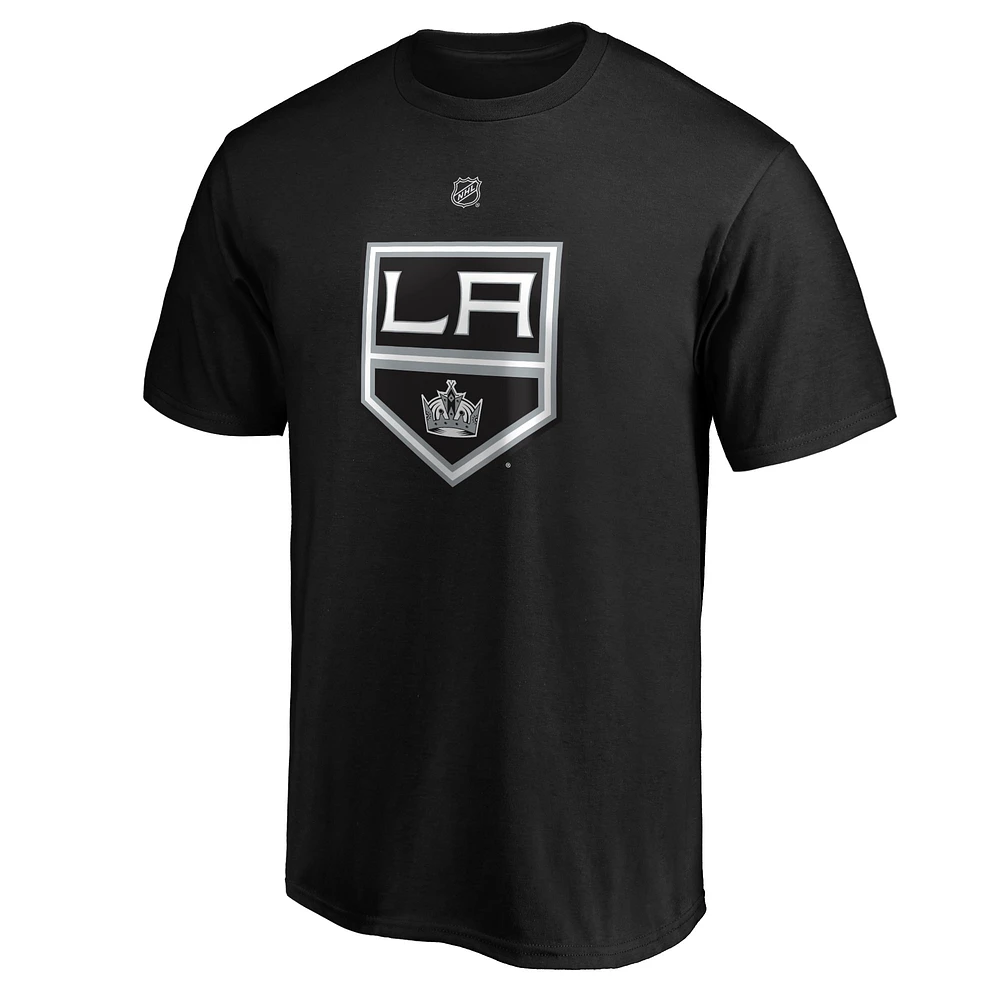 Men's Fanatics Quinton Byfield Black Los Angeles Kings Authentic Stack Name & Number T-Shirt