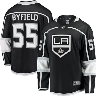 Maillot de joueur échappé l'équipe à domicile Fanatics Quinton Byfield noir des Kings Los Angeles pour hommes