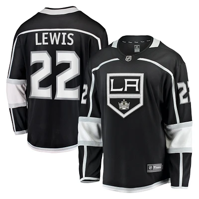 Maillot Breakaway domicile des Kings de Los Angeles Fanatics Trevor Lewis noir pour hommes