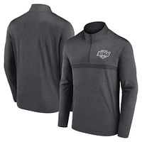 Haut à glissière quart de tour raglan Heather Charcoal Los Angeles Kings pour homme