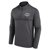 Haut à glissière quart de tour raglan Heather Charcoal Los Angeles Kings pour homme