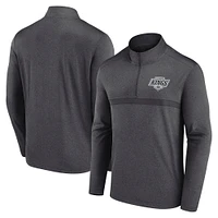 Haut à glissière quart de tour raglan Heather Charcoal Los Angeles Kings pour homme