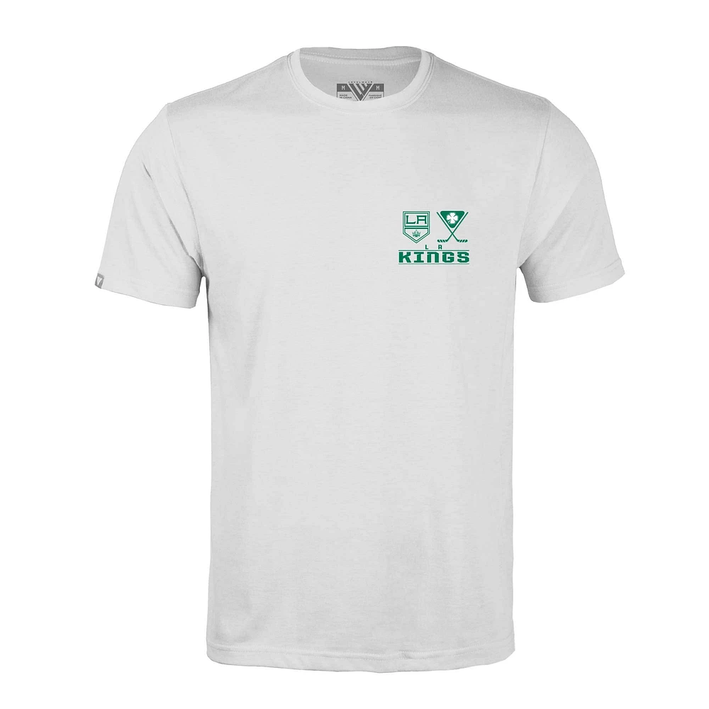 T-shirt blanc Levelwear pour hommes des Kings de Los Angeles St. Patrick's Day Richmond