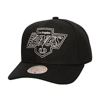 Men's Mitchell & Ness Black Los Angeles Kings Soul Strike Neon Logo Pro Crown Adjustable Hat