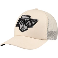 Men's Mitchell & Ness Cream Los Angeles Kings Foam Front Trucker Adjustable Hat