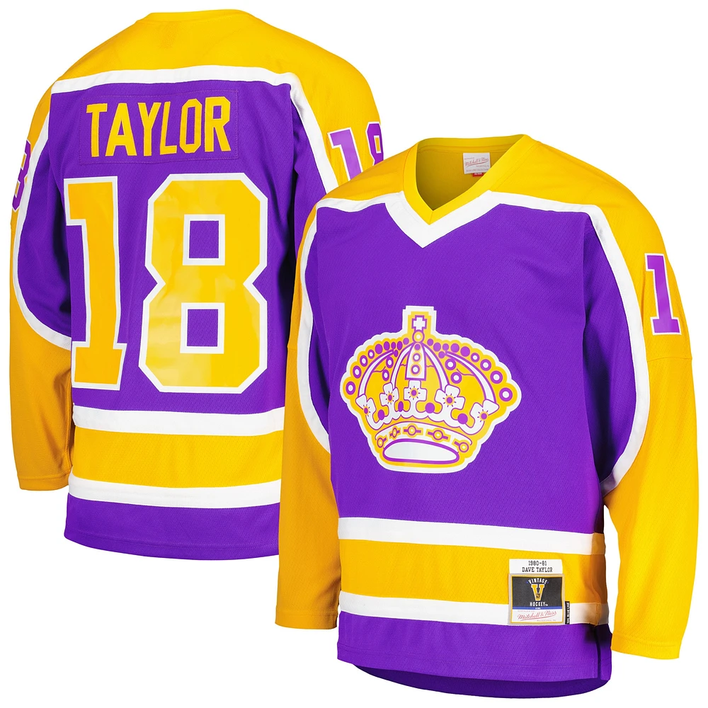 Maillot de joueur la ligne bleue Mitchell & Ness Dave Taylor violet des Kings Los Angeles 1980/81 pour hommes