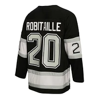 Men's Mitchell & Ness Luc Robitaille Black Los Angeles Kings Alternate Captain Patch 1992/93 Blue Line Player Jersey