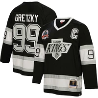 Maillot Homme Mitchell & Ness Wayne Gretzky Noir Los Angeles Kings 1992 Captain Patch Blue Line Player