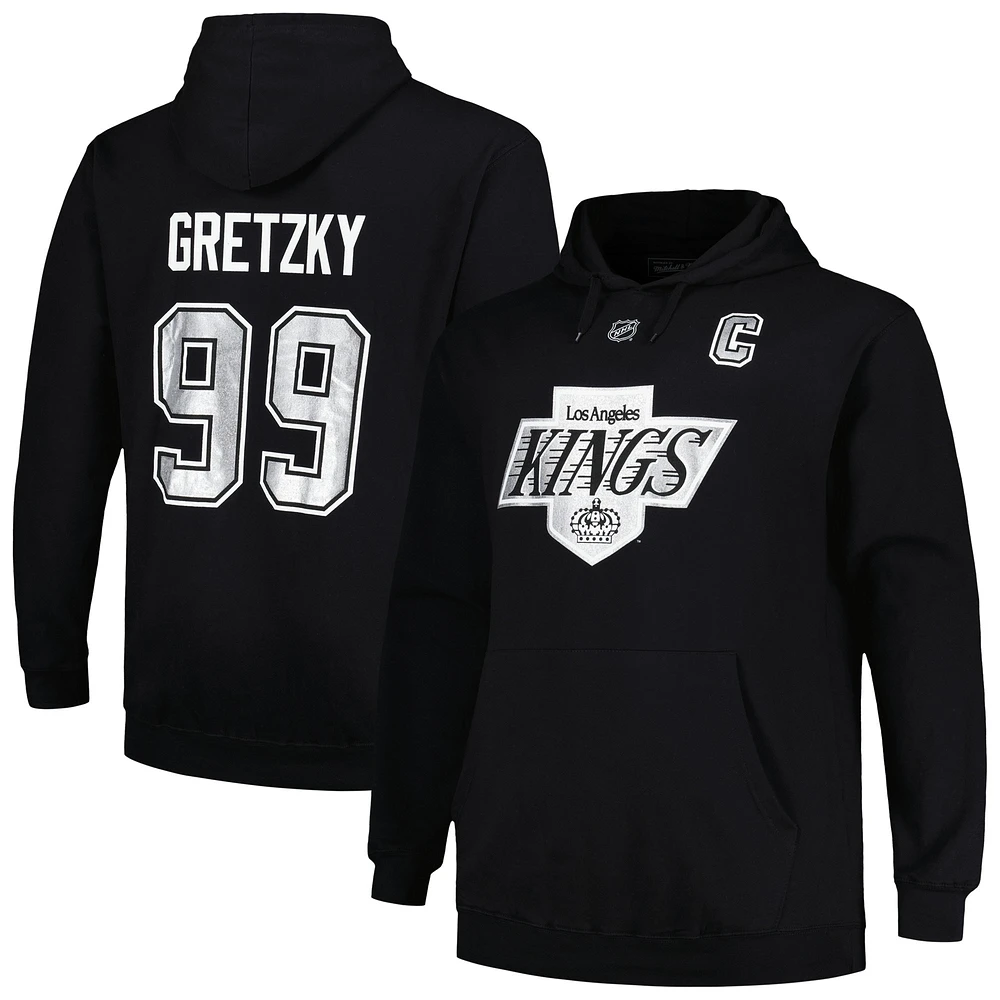 Men's Mitchell & Ness Wayne Gretzky Black Los Angeles Kings Name Number Pullover Hoodie