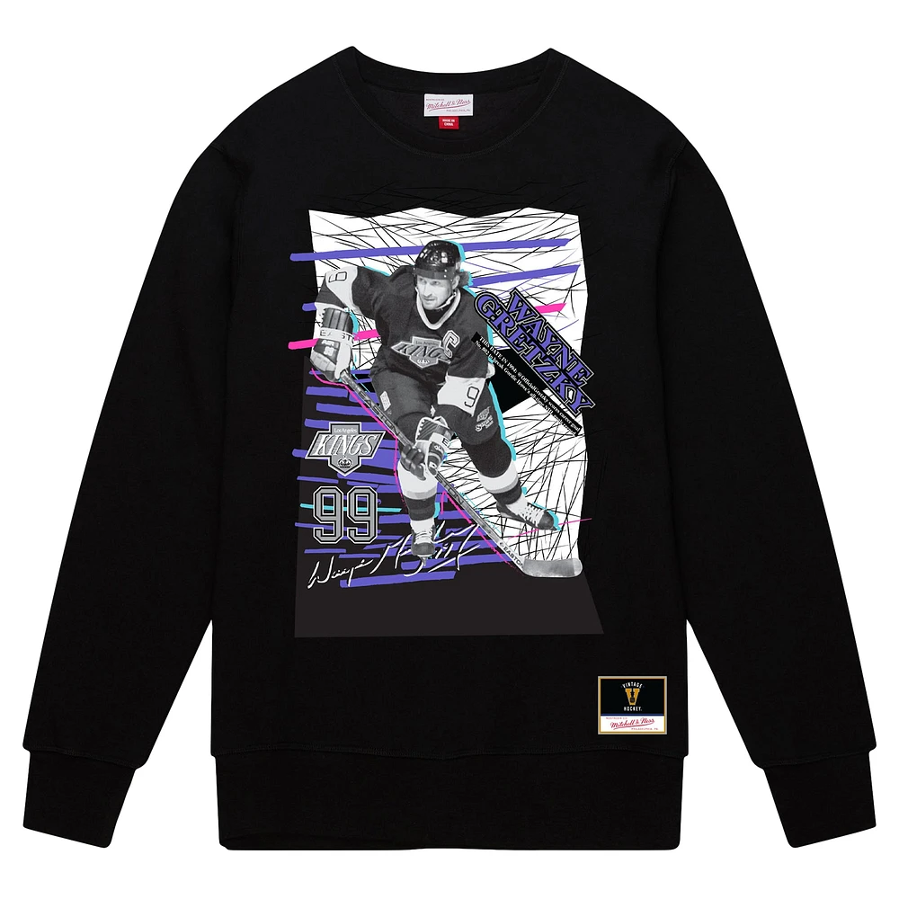 Men's Mitchell & Ness Wayne Gretzky Black Los Angeles Kings Streak Pullover Sweatshirt