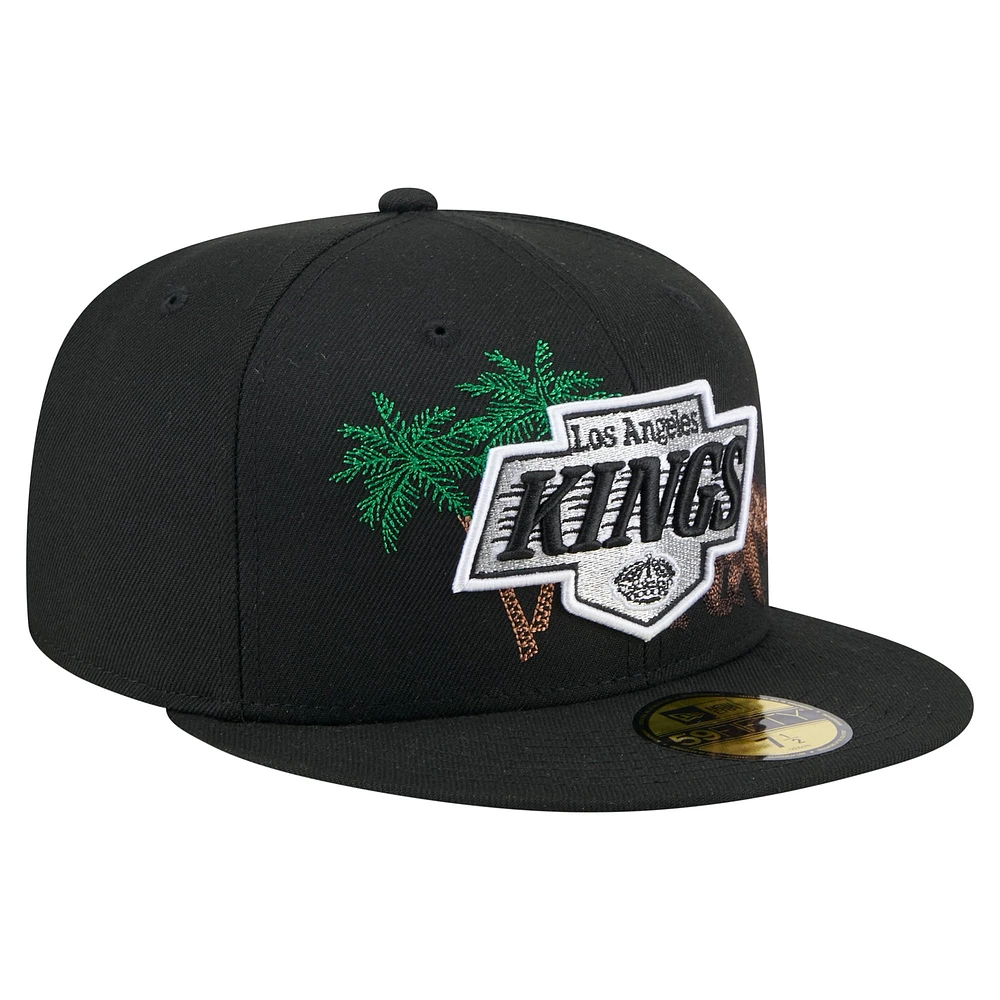 Casquette ajustée New Era 59FIFTY noire pour homme, Los Angeles Kings State Stitch