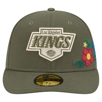 Casquette ajustée New Era 59FIFTY olive Los Angeles Kings à imprimé floral ton sur pour homme