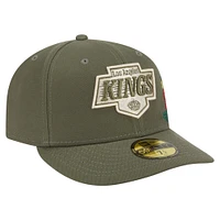 Casquette ajustée New Era 59FIFTY olive Los Angeles Kings à imprimé floral ton sur pour homme