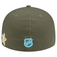 Casquette ajustée New Era 59FIFTY olive Los Angeles Kings à imprimé floral ton sur pour homme