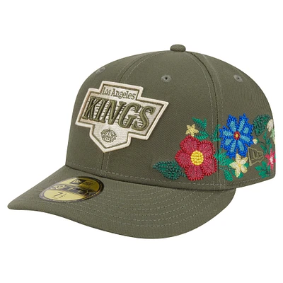Casquette ajustée New Era 59FIFTY olive Los Angeles Kings à imprimé floral ton sur pour homme