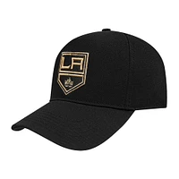 Men's Pro Standard  Black Los Angeles Kings Metallic Logo Pinch Front Adjustable Hat