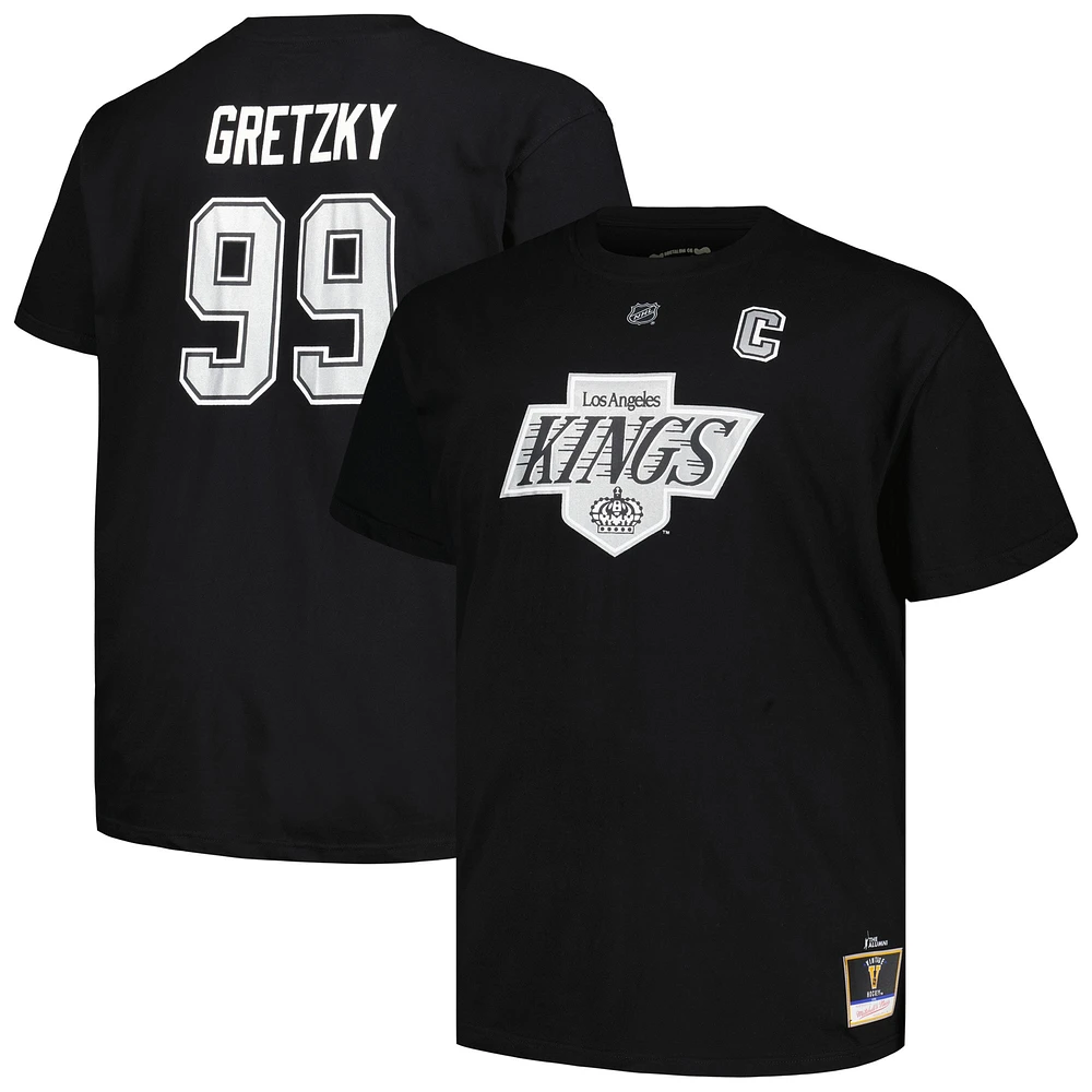 Profil pour homme Wayne Gretzky T-shirt noir avec nom et numéro des Kings de Los Angeles