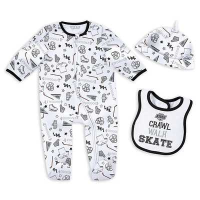 Ensemble pyjama et bavoir pour nouveau-né bébé par Erin Andrews Los Angeles Kings Sleep and Play