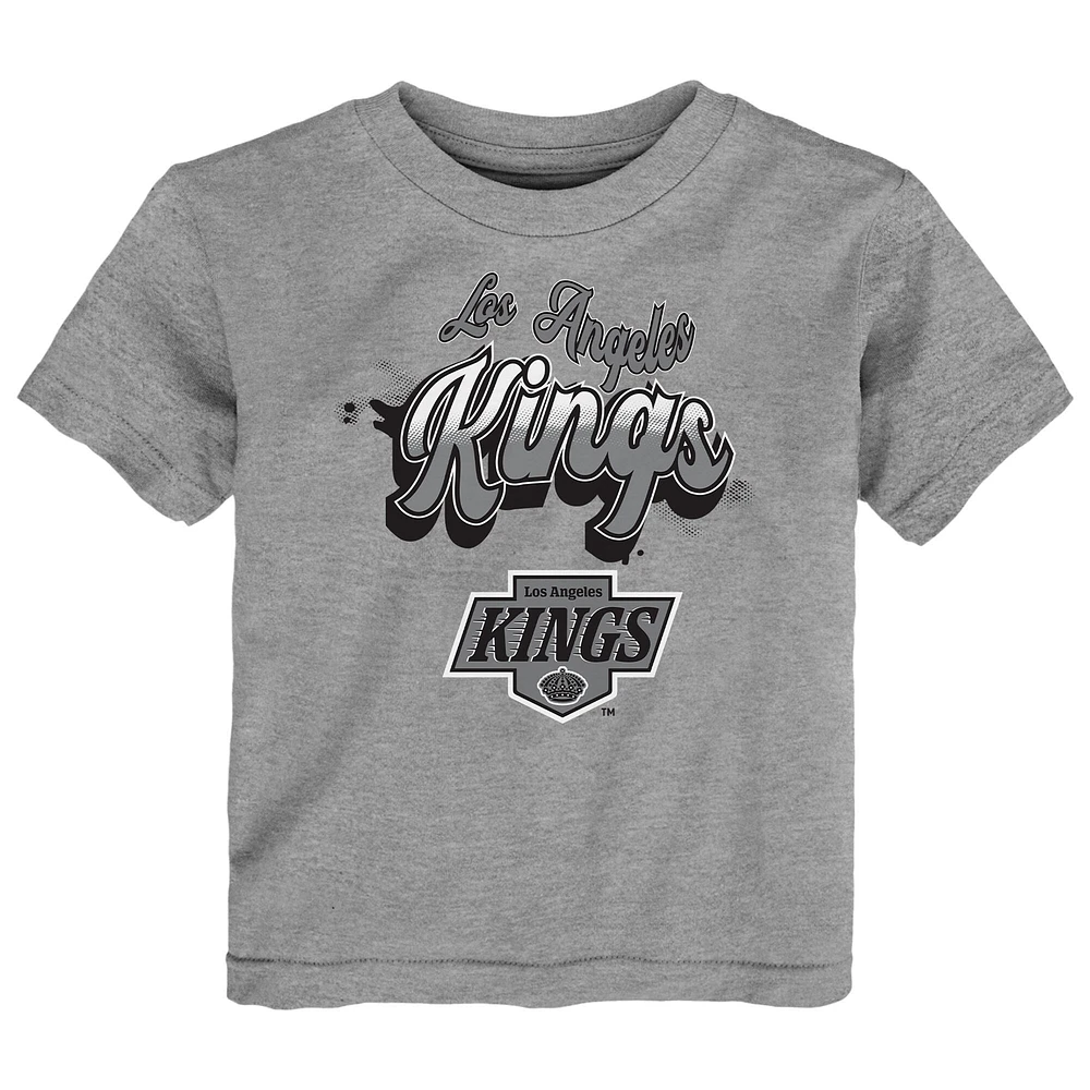 T-shirt gris chiné pour tout-petit avec inscription pétillante des Kings de Los Angeles