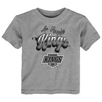 T-shirt gris chiné pour tout-petit avec inscription pétillante des Kings de Los Angeles