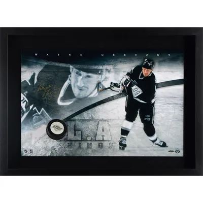 Wayne Gretzky Autographed Edmonton Oilers Logo Black Stick Blade W