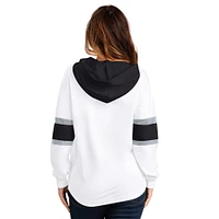 Women's G-III 4Her by Carl Banks  White Los Angeles Kings Goal Zone Long Sleeve Lace-Up Hoodie T-Shirt