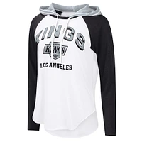T-shirt à capuche manches longues raglan G-III 4Her par Carl Banks pour femme, blanc