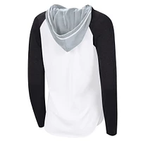 T-shirt à capuche manches longues raglan G-III 4Her par Carl Banks pour femme, blanc