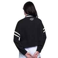 Women's Starter  Black Los Angeles Kings Power Play Cropped Pullover Sweatshirt