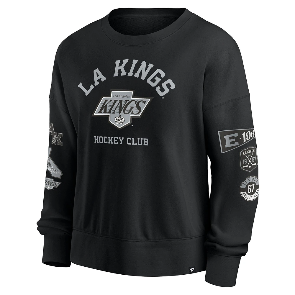 Women's Fanatics Black Los Angeles Kings Go Team Pullover Sweatshirt