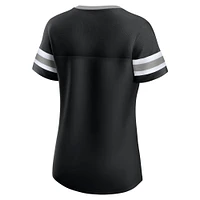 T-shirt à lacets emblématique Athena des Los Angeles Kings pour femmes Fanatics noir
