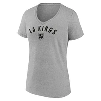 Women's Fanatics Gray Los Angeles Kings V-Neck T-Shirt