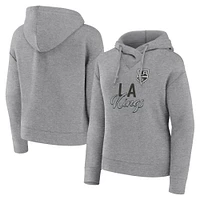 Sweat à capuche Fanatics Heather Grey Los Angeles Kings Script Favorite pour femmes