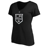 Women's Fanatics Quinton Byfield Black Los Angeles Kings Authentic Stack Name & Number V-Neck T-Shirt