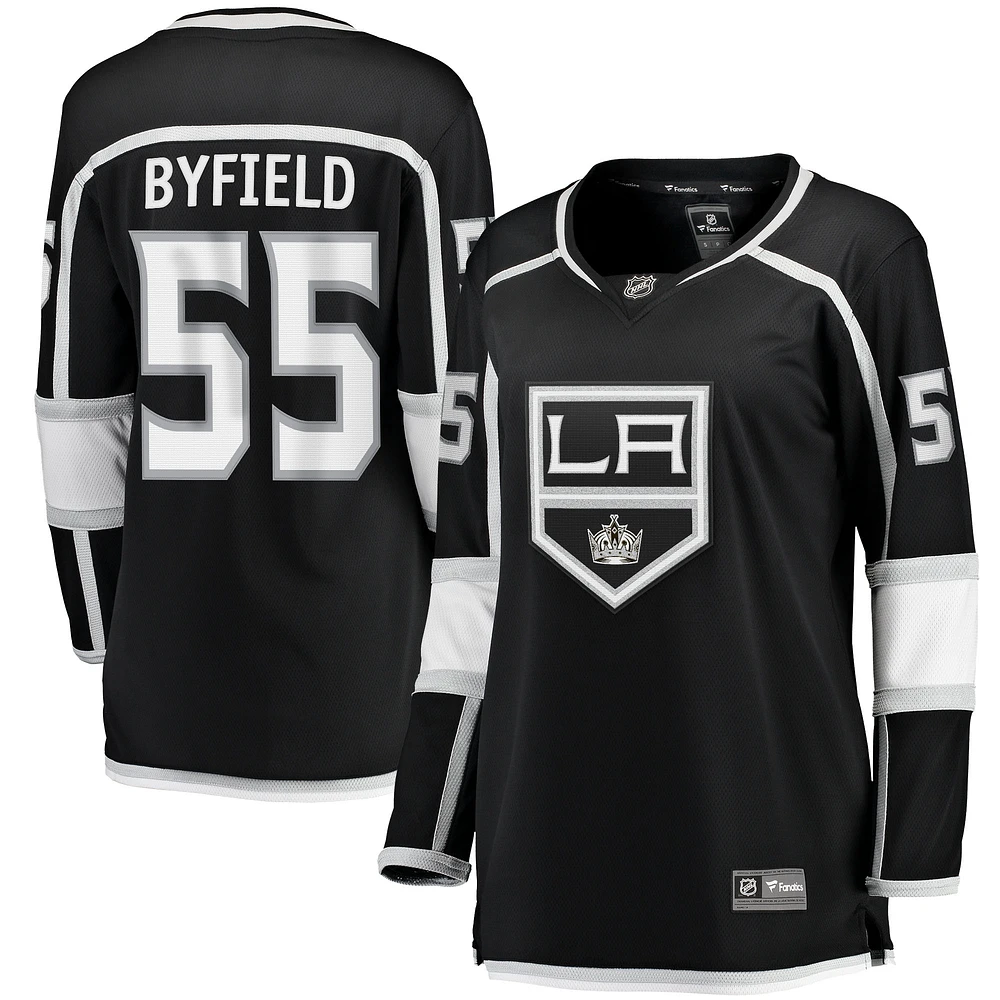 Maillot de joueur échappé l'équipe à domicile Fanatics Quinton Byfield noir des Kings Los Angeles pour femmes