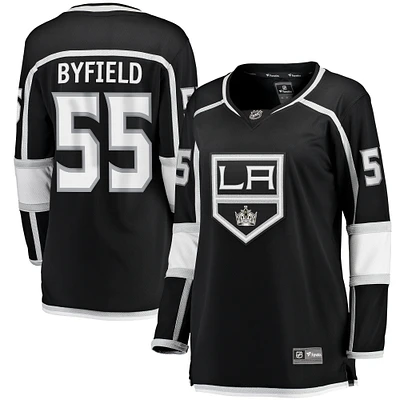 Maillot de joueur échappé l'équipe à domicile Fanatics Quinton Byfield noir des Kings Los Angeles pour femmes