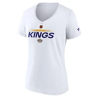 T-shirt à col en V édition spéciale Los Angeles Kings Fanatics pour femme blanc