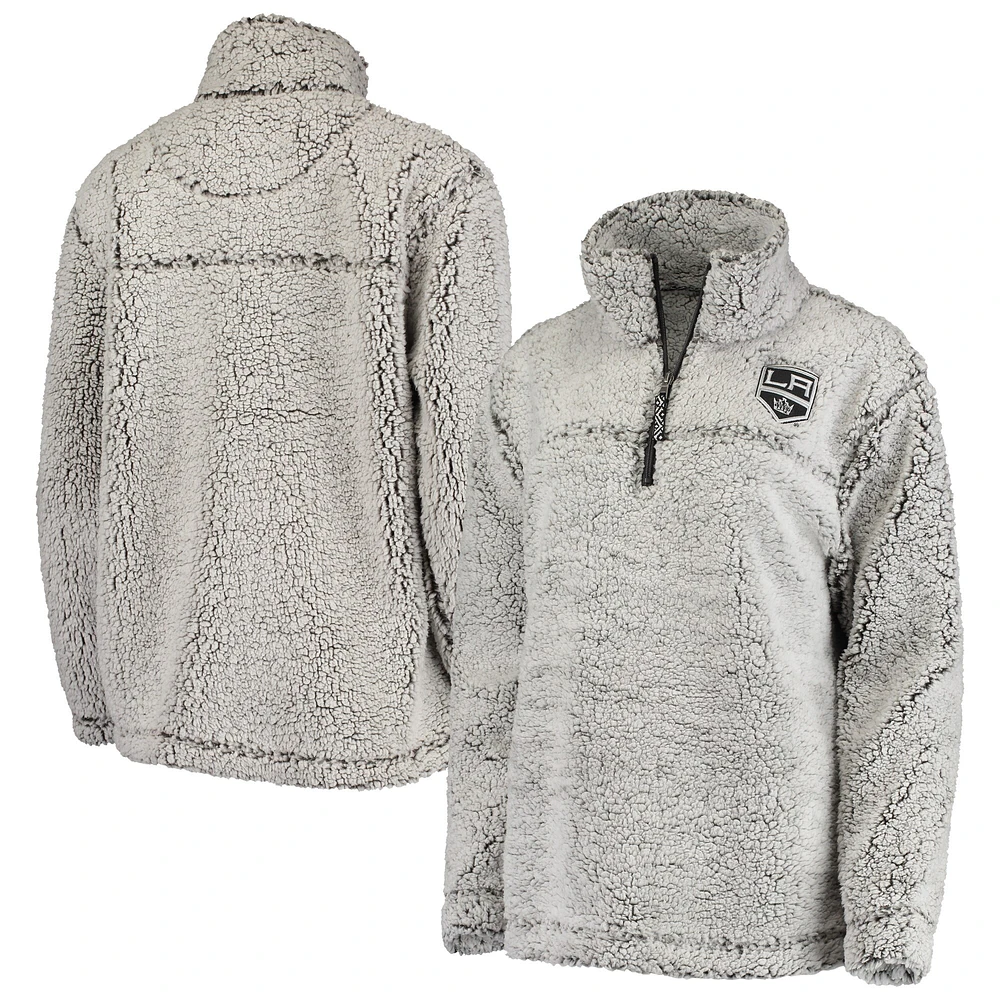 Women's G-III 4Her by Carl Banks Gray Los Angeles Kings Sherpa Quarter-Zip Pullover Jacket