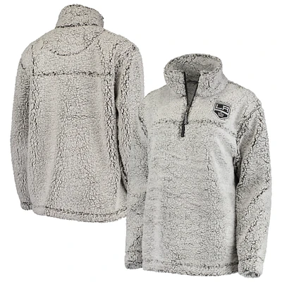 Veste G-III 4Her by Carl Banks grise pour femme Los Angeles Kings Sherpa à fermeture éclair sur le quart